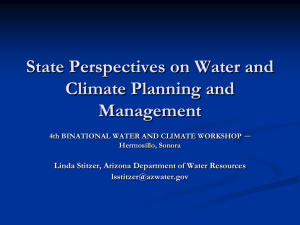 State Perspectives on Water and Climate Planning and Management –