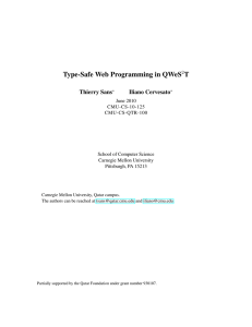 Type-Safe Web Programming in QWeS T Thierry Sans Iliano Cervesato