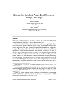 Relating State-Based and Process-Based Concurrency through Linear Logic Iliano Cervesato Andre Scedrov
