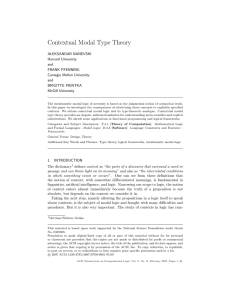 Contextual Modal Type Theory