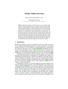 Modular Multiset Rewriting Iliano Cervesato and Edmund S. L. Lam