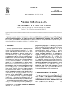 Weighted  fit of optical  spectra OPTICS COMMUNICATIONS