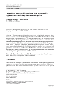 Algorithms for separable nonlinear least squares with · Mikas Vengris ·