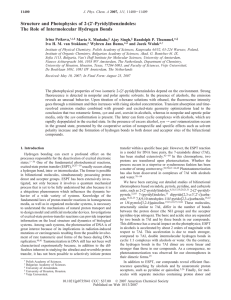 Structure and Photophysics of 2-(2 -Pyridyl)benzindoles: The Role of Intermolecular Hydrogen Bonds ′