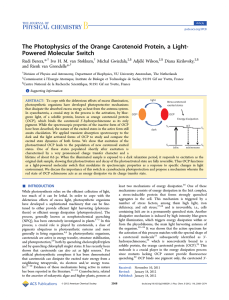 The Photophysics of the Orange Carotenoid Protein, a Light- ́lé Wilson, *