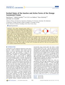 Excited States of the Inactive and Active Forms of the... Carotenoid Protein * Michal Gwizdala,