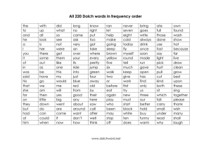 All 220 Dolch words in frequency order