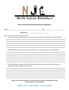 North Jackson Elementary Ambassador Application Name___________________________________________________Age______________________________