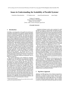 Issues in Understanding the Scalability of Parallel Systems
