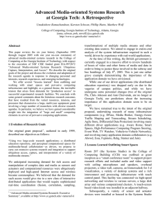 Advanced Media-oriented Systems Research at Georgia Tech: A Retrospective