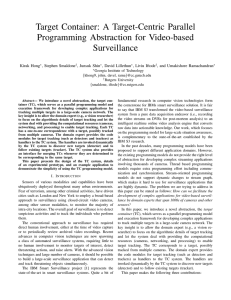 Target Container: A Target-Centric Parallel Programming Abstraction for Video-based Surveillance