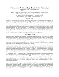 Streamline: A Scheduling Heuristic for Streaming Applications on the Grid