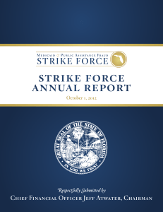 strike force annual report Chief Financial Officer Jeff Atwater, Chairman October 1, 2012