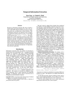 Temporal Information Extraction Xiao Ling and Daniel S. Weld