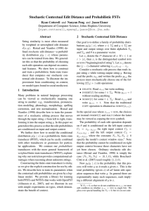 Stochastic Contextual Edit Distance and Probabilistic FSTs