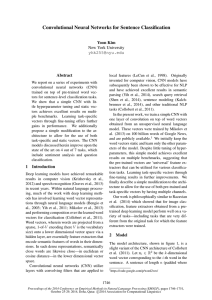 Convolutional Neural Networks for Sentence Classification Yoon Kim New York University