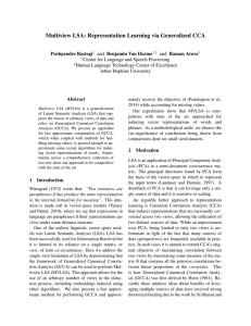 Multiview LSA: Representation Learning via Generalized CCA