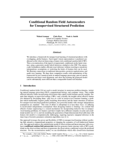 Conditional Random Field Autoencoders for Unsupervised Structured Prediction