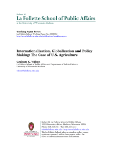 La Follette School of Public Affairs  Internationalization, Globalization and Policy