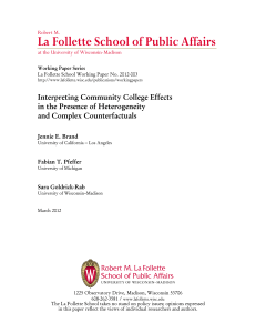 La Follette School of Public Affairs Interpreting Community College Effects