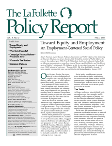 Toward Equity and Employment An Employment-Centered Social Policy