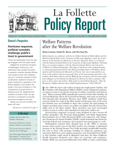 Policy Report La Follette Welfare Patterns after the Welfare Revolution