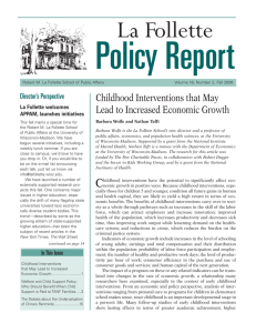 Policy Report La Follette Childhood Interventions that May Lead to Increased Economic Growth