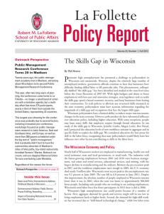 Policy Report La Follette P The Skills Gap in Wisconsin