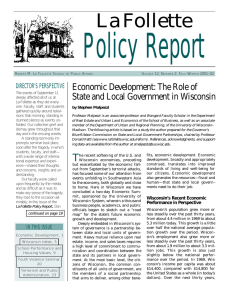 Policy Report La Follette Economic Development: The Role of