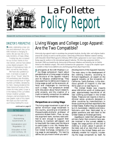 Policy Report La Follette Living Wages and College Logo Apparel: