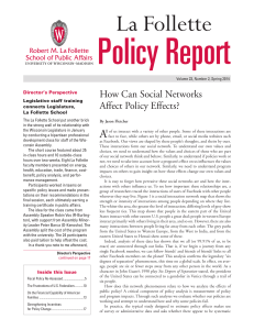 Policy Report La Follette How Can Social Networks Affect Policy Effects?