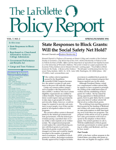 State Responses to Block Grants: Will the Social Safety Net Hold?
