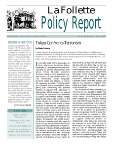 Policy Report La Follette Tokyo Confronts Terrorism