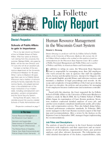 Policy Report La Follette Human Resource Management in the Wisconsin Court System