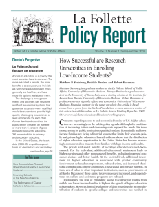 Policy Report La Follette How Successful are Research Universities in Enrolling