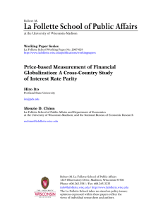 La Follette School of Public Affairs  Price-based Measurement of Financial