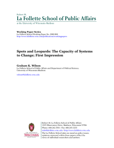 La Follette School of Public Affairs  to Change; First Impression