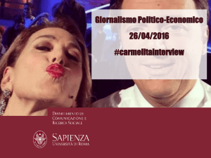 Giornalismo Politico-Economico 26/04/2016 #carmelitainterview