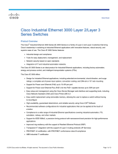 Cisco Industrial Ethernet 3000 Layer 2/Layer 3 Series Switches Product Overview