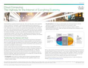Cloud Computing: The Highway for the Internet of Everything Economy Overview
