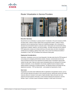 Router Virtualization in Service Providers Executive Summary