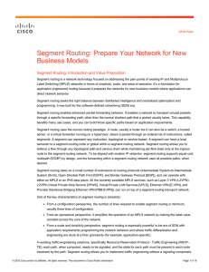 Segment Routing: Prepare Your Network for New Business Models