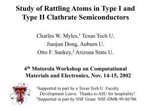 Study of Rattling Atoms in Type I and Charles W. Myles,