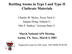 Rattling Atoms in Type I and Type II Clathrate Materials