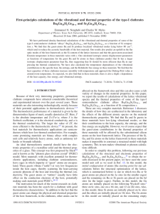 First-principles calculations of the vibrational and thermal properties of the... Ba Ga Si