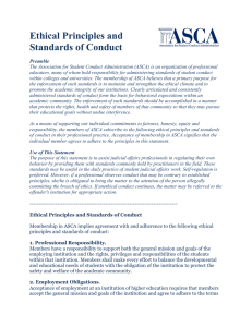 Ethical Principles and Standards of Conduct