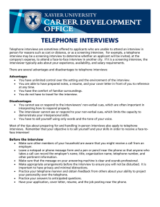 TELEPHONE INTERVIEWS