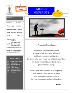 MERICI MESSAGES  A Prayer of Remembrance