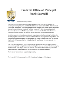 From the Office of  Principal Frank Scarcelli