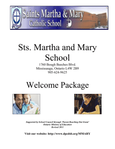 Sts. Martha and Mary School Welcome Package